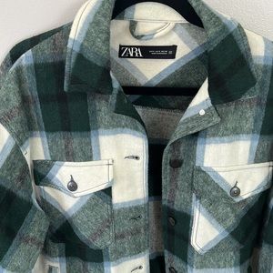 Zara Plaid Shirt Jacket